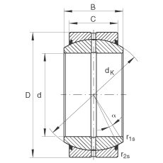 關節軸承 GE200-DO-2RS, 根據 DIN ISO 12 240-1 標準, 需維護，兩側唇密封