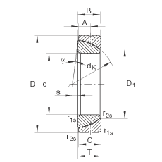 角接觸關(guān)節(jié)軸承 GE35-SX, 根據(jù) DIN ISO 12 240-2 標(biāo)準(zhǔn)，需維護(hù)