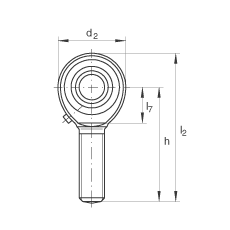 桿端軸承 GAKL25-PB, 根據(jù) DIN ISO 12 240-4 標(biāo)準(zhǔn)，帶左旋外螺紋，需維護(hù)