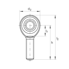 桿端軸承 GAKR22-PW, 根據 DIN ISO 12 240-4 標準，帶右旋外螺紋，需維護