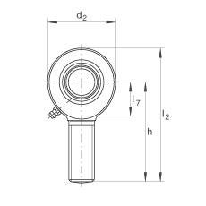 桿端軸承 GAL45-DO-2RS, 根據(jù) DIN ISO 12 240-4 標(biāo)準(zhǔn)，帶左旋外螺紋，需維護(hù)，兩側(cè)唇密封