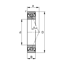 主軸軸承 HCS71926-E-T-P4S, 調節，成對或單元安裝，接觸角 α = 25°，兩側唇密封，非接觸，限制公差