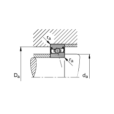 主軸軸承 HCS7014-C-T-P4S, 調節，成對安裝，接觸角 α = 15°，兩側唇密封，非接觸，限制公差