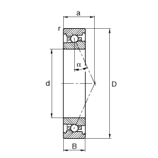 主軸軸承 HS7012-E-T-P4S, 調節，成對或單元安裝，接觸角 α = 25°，限制公差