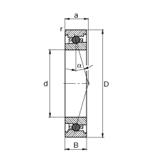 主軸軸承 HC7020-C-T-P4S, 調節，成對或單元安裝，接觸角 α = 15°，陶瓷球，限制公差