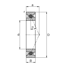 主軸軸承 HC7020-E-T-P4S, 調節，成對或單元安裝，接觸角 α = 25°，陶瓷球，限制公差