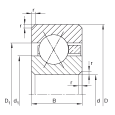 薄截面軸承 CSXC110, 四點接觸球軸承，類型X，運行溫度 -54°C 到 +120°C