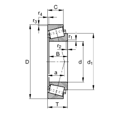 圓錐滾子軸承 K594-A-592-A, 英制尺寸，可分離，調節(jié)或成對